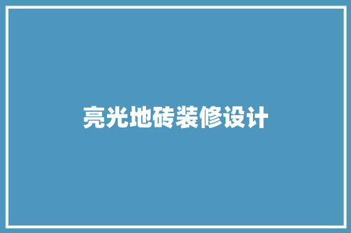 亮光地砖装修设计
