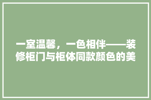 一室温馨，一色相伴——装修柜门与柜体同款颜色的美学探索