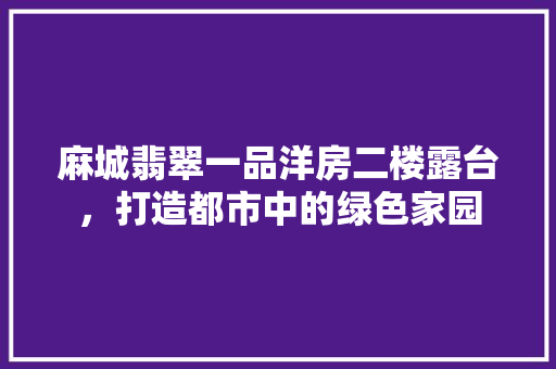 麻城翡翠一品洋房二楼露台，打造都市中的绿色家园  第1张