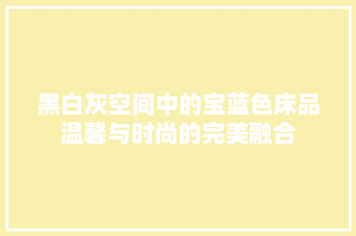 黑白灰空间中的宝蓝色床品温馨与时尚的完美融合