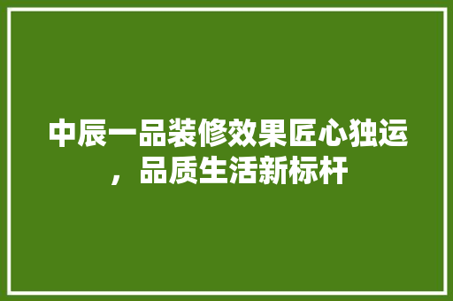 中辰一品装修效果匠心独运，品质生活新标杆  第1张