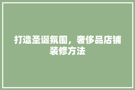 打造圣诞氛围，奢侈品店铺装修方法  第1张