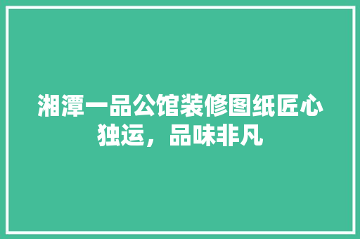 湘潭一品公馆装修图纸匠心独运，品味非凡