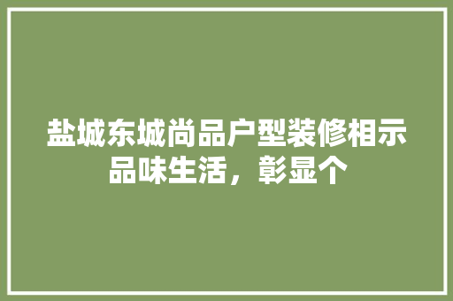 盐城东城尚品户型装修相示品味生活，彰显个