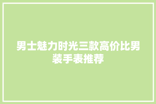 男士魅力时光三款高价比男装手表推荐  第1张