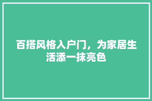 百搭风格入户门，为家居生活添一抹亮色
