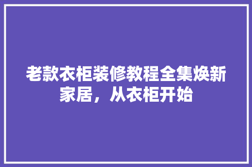 老款衣柜装修教程全集焕新家居，从衣柜开始  第1张