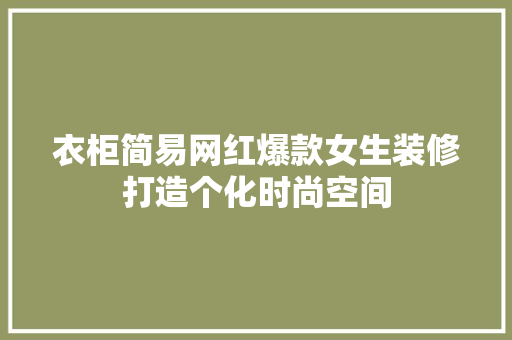 衣柜简易网红爆款女生装修打造个化时尚空间