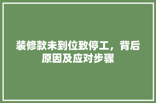 装修款未到位致停工，背后原因及应对步骤