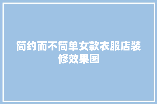 简约而不简单女款衣服店装修效果图  第1张