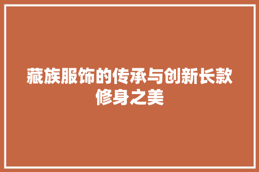 藏族服饰的传承与创新长款修身之美