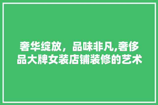 奢华绽放，品味非凡,奢侈品大牌女装店铺装修的艺术与匠心