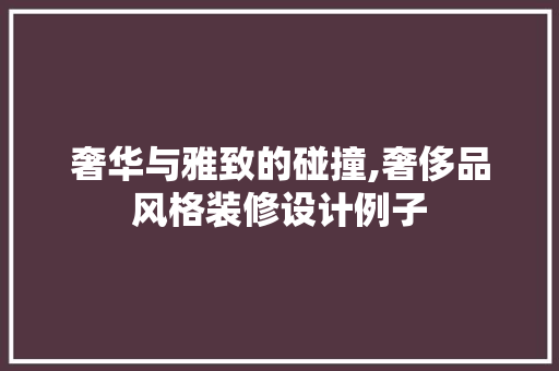 奢华与雅致的碰撞,奢侈品风格装修设计例子