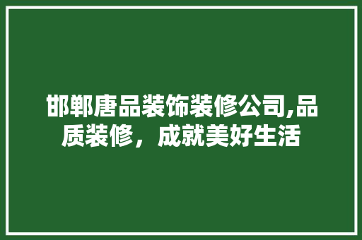 邯郸唐品装饰装修公司,品质装修，成就美好生活
