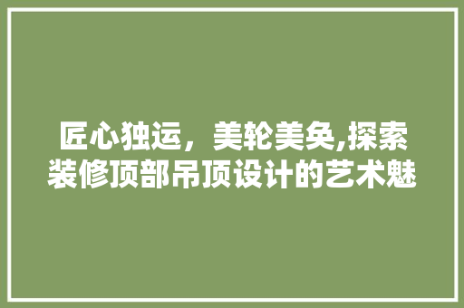 匠心独运，美轮美奂,探索装修顶部吊顶设计的艺术魅力  第1张