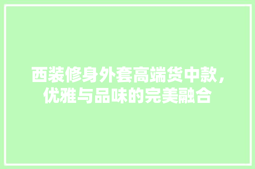 西装修身外套高端货中款，优雅与品味的完美融合  第1张