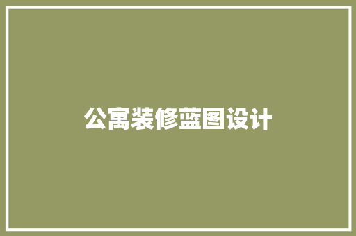 公寓装修蓝图设计