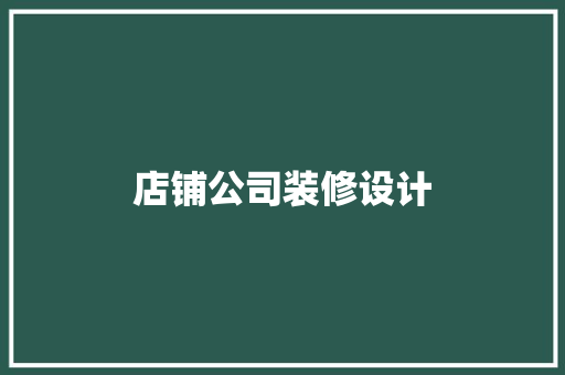 店铺公司装修设计  第1张